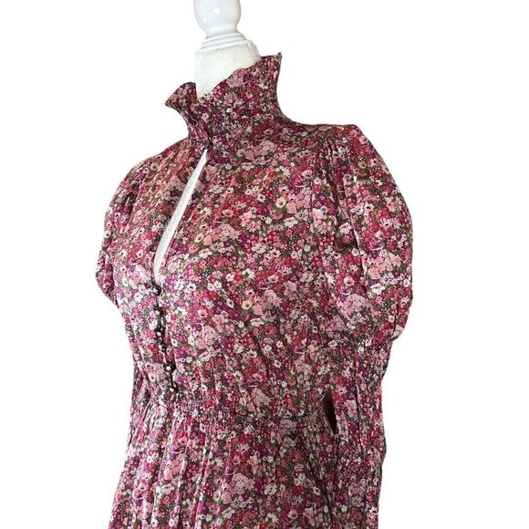 Philosophy di Lorenzo Serafini Puff Shoulder Dress in Red 2 Womens Floral - Picture 9 of 16